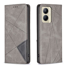 Coque Portefeuille Livre Cuir Etui Clapet B07F pour Realme C33 Gris