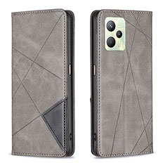 Coque Portefeuille Livre Cuir Etui Clapet B07F pour Realme C35 Gris