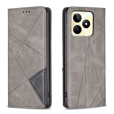 Coque Portefeuille Livre Cuir Etui Clapet B07F pour Realme C53 India Gris