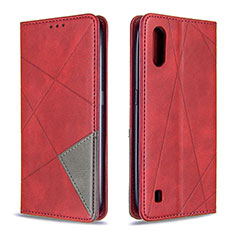 Coque Portefeuille Livre Cuir Etui Clapet B07F pour Samsung Galaxy A01 SM-A015 Rouge