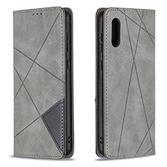 Coque Portefeuille Livre Cuir Etui Clapet B07F pour Samsung Galaxy A02 Gris