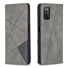 Coque Portefeuille Livre Cuir Etui Clapet B07F pour Samsung Galaxy A02s Gris