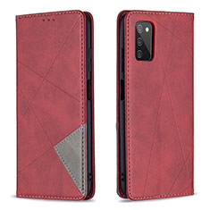 Coque Portefeuille Livre Cuir Etui Clapet B07F pour Samsung Galaxy A03s Rouge