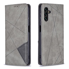 Coque Portefeuille Livre Cuir Etui Clapet B07F pour Samsung Galaxy A04s Gris