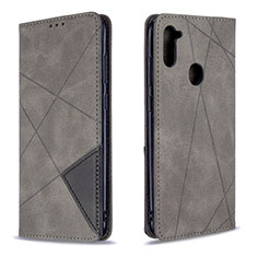 Coque Portefeuille Livre Cuir Etui Clapet B07F pour Samsung Galaxy A11 Gris