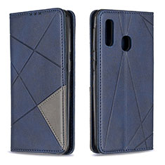 Coque Portefeuille Livre Cuir Etui Clapet B07F pour Samsung Galaxy A20e Bleu