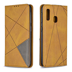 Coque Portefeuille Livre Cuir Etui Clapet B07F pour Samsung Galaxy A20e Brun Clair