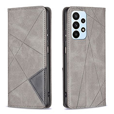 Coque Portefeuille Livre Cuir Etui Clapet B07F pour Samsung Galaxy A23 4G Gris