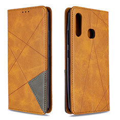 Coque Portefeuille Livre Cuir Etui Clapet B07F pour Samsung Galaxy A70E Brun Clair