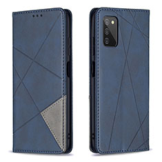 Coque Portefeuille Livre Cuir Etui Clapet B07F pour Samsung Galaxy F02S SM-E025F Bleu