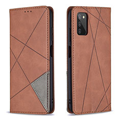 Coque Portefeuille Livre Cuir Etui Clapet B07F pour Samsung Galaxy M02s Marron