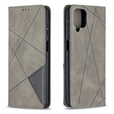 Coque Portefeuille Livre Cuir Etui Clapet B07F pour Samsung Galaxy M12 Gris