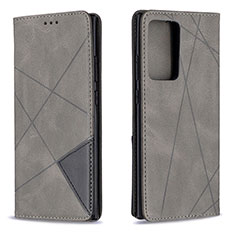 Coque Portefeuille Livre Cuir Etui Clapet B07F pour Samsung Galaxy Note 20 Ultra 5G Gris