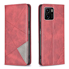 Coque Portefeuille Livre Cuir Etui Clapet B07F pour Vivo iQOO U5x Rouge