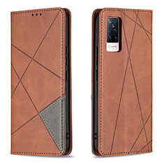 Coque Portefeuille Livre Cuir Etui Clapet B07F pour Vivo V21 5G Marron