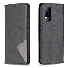 Coque Portefeuille Livre Cuir Etui Clapet B07F pour Vivo V21e 4G Noir