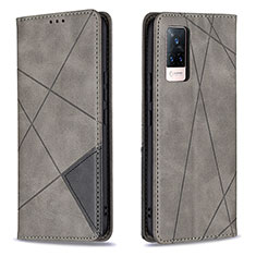 Coque Portefeuille Livre Cuir Etui Clapet B07F pour Vivo V21s 5G Gris