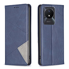 Coque Portefeuille Livre Cuir Etui Clapet B07F pour Vivo Y02 Bleu