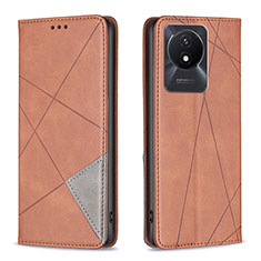 Coque Portefeuille Livre Cuir Etui Clapet B07F pour Vivo Y02t Marron