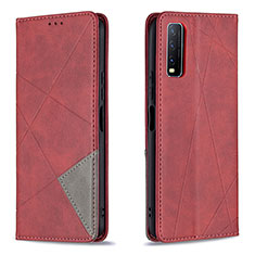 Coque Portefeuille Livre Cuir Etui Clapet B07F pour Vivo Y11s Rouge