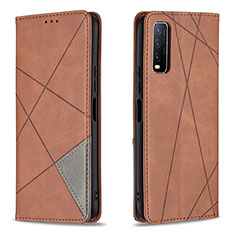 Coque Portefeuille Livre Cuir Etui Clapet B07F pour Vivo Y20 (2021) Marron