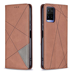 Coque Portefeuille Livre Cuir Etui Clapet B07F pour Vivo Y21 Marron