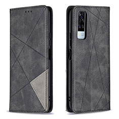 Coque Portefeuille Livre Cuir Etui Clapet B07F pour Vivo Y31 (2021) Noir