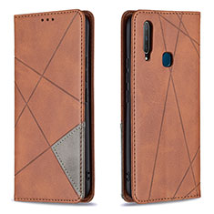 Coque Portefeuille Livre Cuir Etui Clapet B07F pour Vivo Y3s Marron