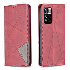 Coque Portefeuille Livre Cuir Etui Clapet B07F pour Xiaomi Mi 11i 5G (2022) Rouge