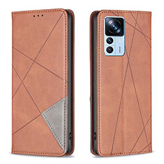 Coque Portefeuille Livre Cuir Etui Clapet B07F pour Xiaomi Mi 12T 5G Marron