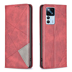 Coque Portefeuille Livre Cuir Etui Clapet B07F pour Xiaomi Mi 12T 5G Rouge