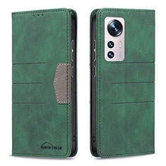 Coque Portefeuille Livre Cuir Etui Clapet B07F pour Xiaomi Mi 12X 5G Vert