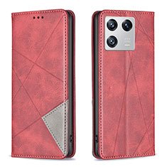 Coque Portefeuille Livre Cuir Etui Clapet B07F pour Xiaomi Mi 13 5G Rouge