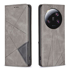 Coque Portefeuille Livre Cuir Etui Clapet B07F pour Xiaomi Mi 13 Ultra 5G Gris