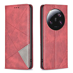 Coque Portefeuille Livre Cuir Etui Clapet B07F pour Xiaomi Mi 13 Ultra 5G Rouge