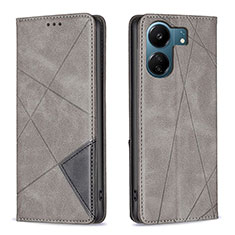 Coque Portefeuille Livre Cuir Etui Clapet B07F pour Xiaomi Poco C65 Gris