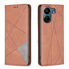 Coque Portefeuille Livre Cuir Etui Clapet B07F pour Xiaomi Poco C65 Marron