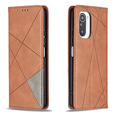 Coque Portefeuille Livre Cuir Etui Clapet B07F pour Xiaomi Poco F3 5G Marron