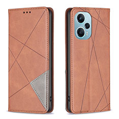 Coque Portefeuille Livre Cuir Etui Clapet B07F pour Xiaomi Poco F5 5G Marron