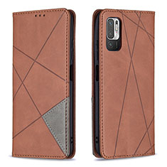 Coque Portefeuille Livre Cuir Etui Clapet B07F pour Xiaomi POCO M3 Pro 5G Marron