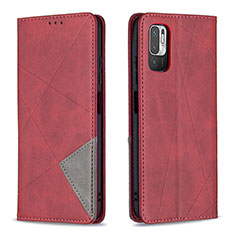 Coque Portefeuille Livre Cuir Etui Clapet B07F pour Xiaomi POCO M3 Pro 5G Rouge