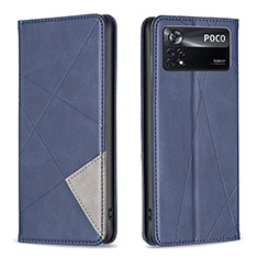 Coque Portefeuille Livre Cuir Etui Clapet B07F pour Xiaomi Poco X4 Pro 5G Bleu