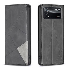 Coque Portefeuille Livre Cuir Etui Clapet B07F pour Xiaomi Poco X4 Pro 5G Noir