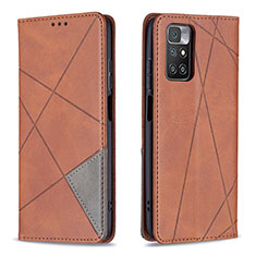 Coque Portefeuille Livre Cuir Etui Clapet B07F pour Xiaomi Redmi 10 (2022) Marron