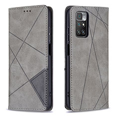 Coque Portefeuille Livre Cuir Etui Clapet B07F pour Xiaomi Redmi 10 4G Gris