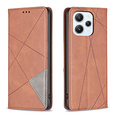 Coque Portefeuille Livre Cuir Etui Clapet B07F pour Xiaomi Redmi 12 4G Marron