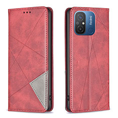 Coque Portefeuille Livre Cuir Etui Clapet B07F pour Xiaomi Redmi 12C 4G Rouge