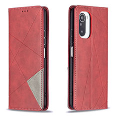 Coque Portefeuille Livre Cuir Etui Clapet B07F pour Xiaomi Redmi K40 5G Rouge