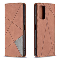 Coque Portefeuille Livre Cuir Etui Clapet B07F pour Xiaomi Redmi Note 10 Pro 4G Marron