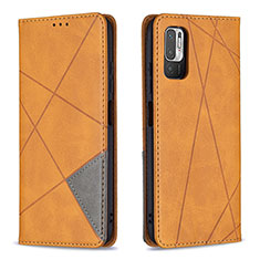 Coque Portefeuille Livre Cuir Etui Clapet B07F pour Xiaomi Redmi Note 10T 5G Brun Clair